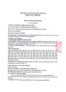 Bản công bố sản phẩm kẹo dẻo hương nho