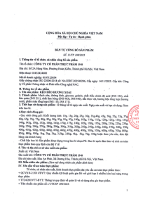 Bản công bố sản phẩm kẹo dẻo hương xoài