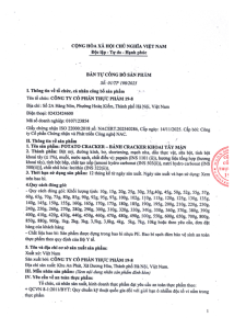 Bản công bố sản phẩm Potato Cracker