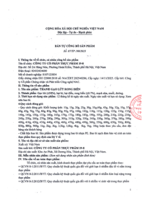 Bản công bố sản phẩm thanh gạo lứt rong biển